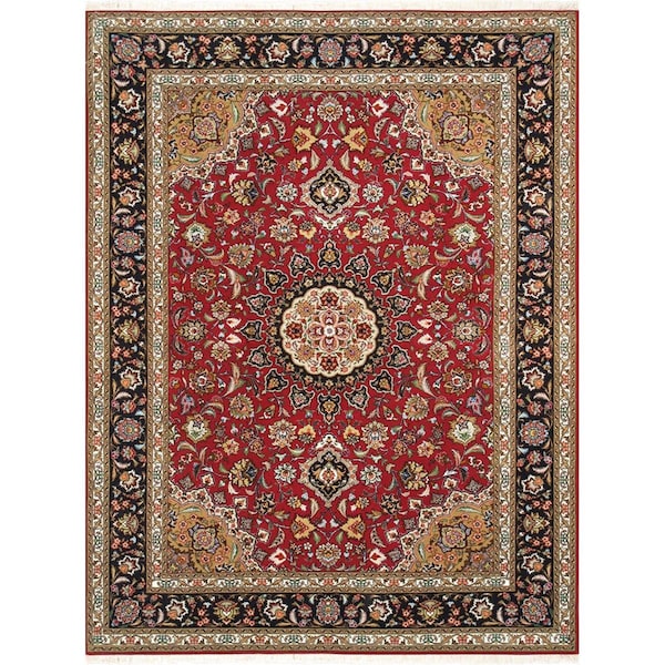 Pasargad 5 ft. 1 in. x 6 ft. 11 in. Persian Tabriz Hand-Knotted Silk & Wool Rug 037439 - main